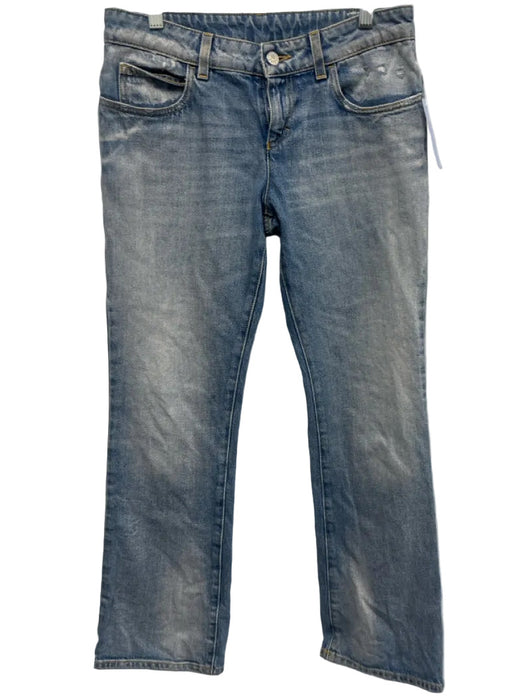 Gucci Size 25 Light Wash Cotton Denim Zip Fly Low Rise Boot Cut Jeans