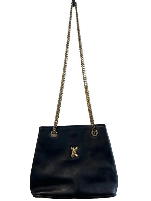 Paloma Picasso Black Leather Chain Strap Gold Tone Hardware Bag