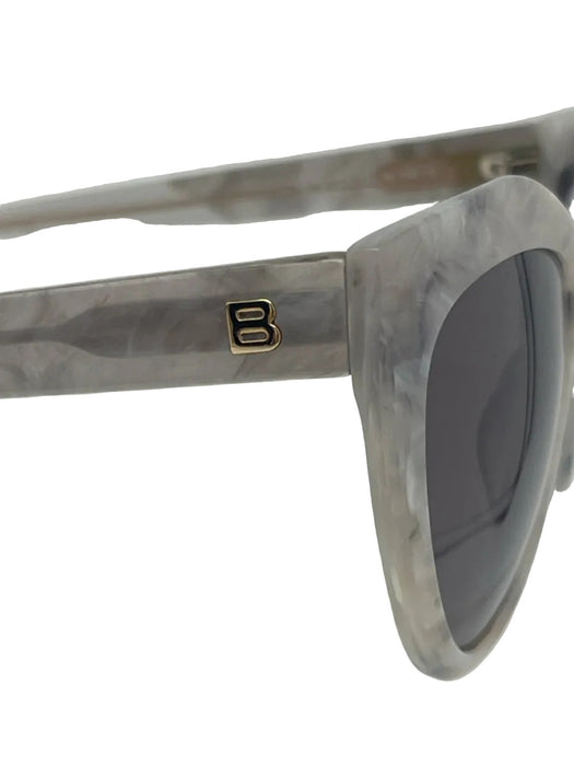 Balenciaga Gray Acetate Cat Eye Watercolor Tinted Lens Logo Sunglasses