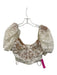 For Love & Lemons Size S White Nylon Short Puff Sleeve Lace corset Crop Top White / S