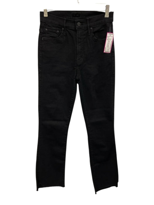 Mother Size 25 Black Cotton Denim High Rise Button & Zip Fly Slight Flare Jeans Black / 25