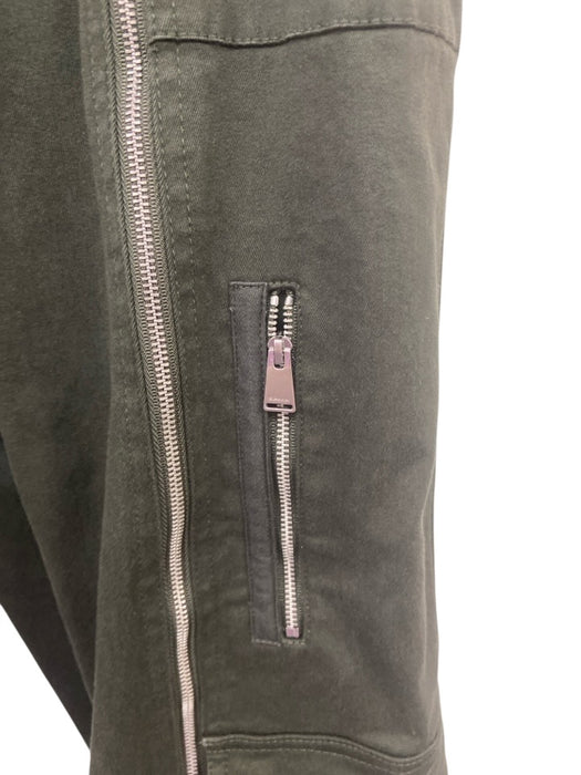 Simkhai Size 6 Dark Green Cotton Blend Zipper Detail Utility Pockets Pants Dark Green / 6
