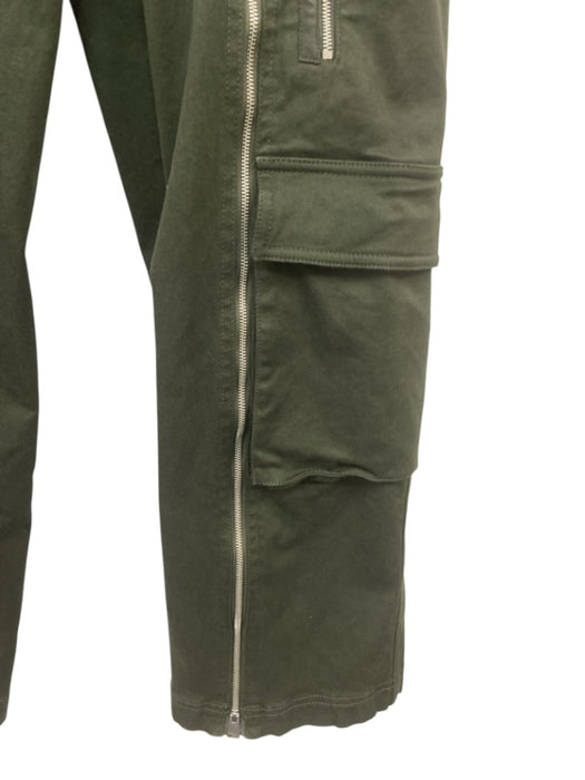 Simkhai Size 6 Dark Green Cotton Blend Zipper Detail Utility Pockets Pants Dark Green / 6