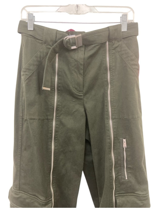 Simkhai Size 6 Dark Green Cotton Blend Zipper Detail Utility Pockets Pants Dark Green / 6