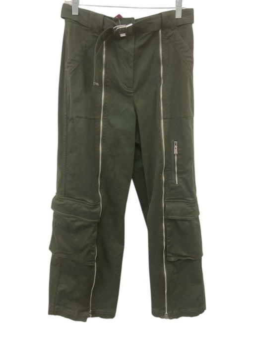Simkhai Size 6 Dark Green Cotton Blend Zipper Detail Utility Pockets Pants Dark Green / 6