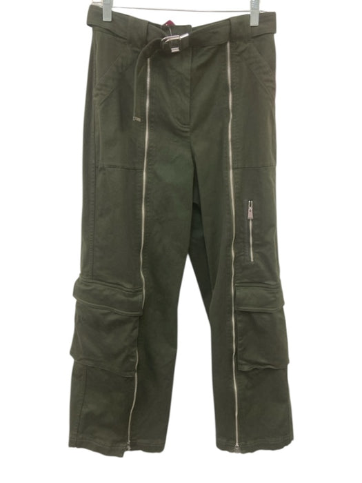 Simkhai Size 6 Dark Green Cotton Blend Zipper Detail Utility Pockets Pants Dark Green / 6