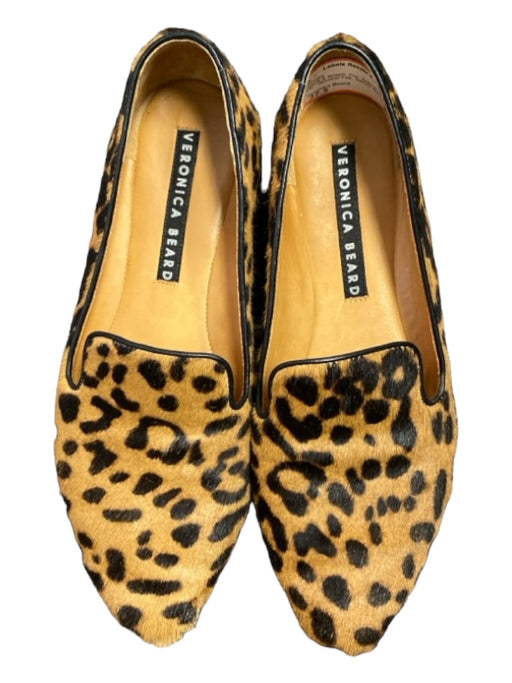 Veronica Beard Shoe Size 37.5 Black & Brown Fur Animal Print Flat Slip On Shoes Black & Brown / 37.5