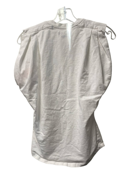 Isabel Marant Size XS White 100% Cotton Pleated Detail Sleeveless Round Neck Top White / XS