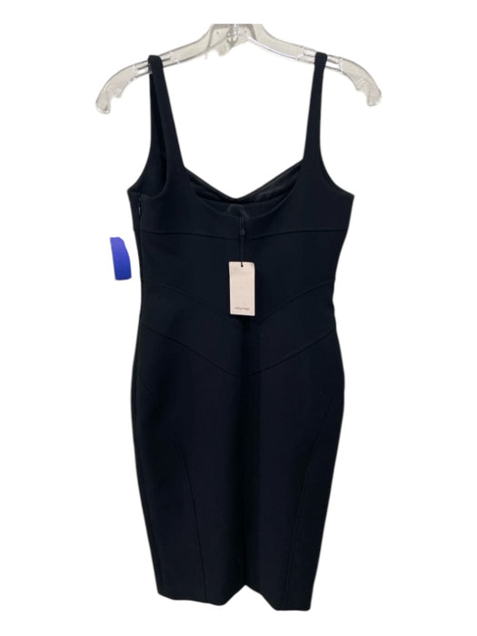 Cinq a Sept Size 2 Black Polyester Blend Crepe Satin Shoulder Strap Dress Black / 2