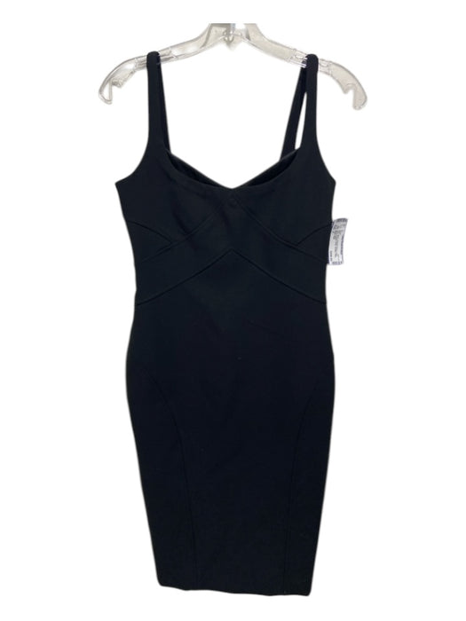 Cinq a Sept Size 2 Black Polyester Blend Crepe Satin Shoulder Strap Dress Black / 2