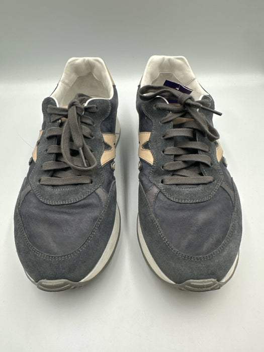 Magnanni Shoe Size 8.5 Gray & Beige suede & leather Low Top Lace Up Men's Shoes