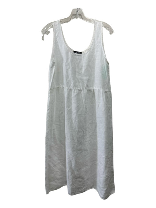 Ilana Kohn Size M White Linen Sleeveless Empire Waist Gathered Waist Dress White / M