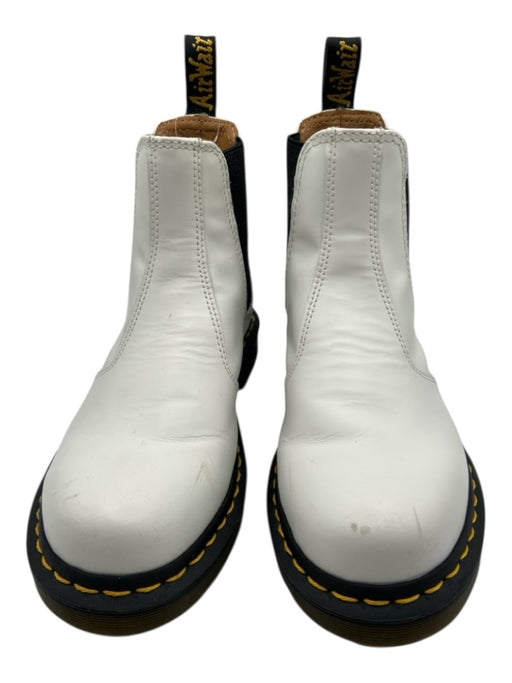 Dr Martens Shoe Size 6 White Leather Upper Elastic Contrast Stiching Booties White / 6
