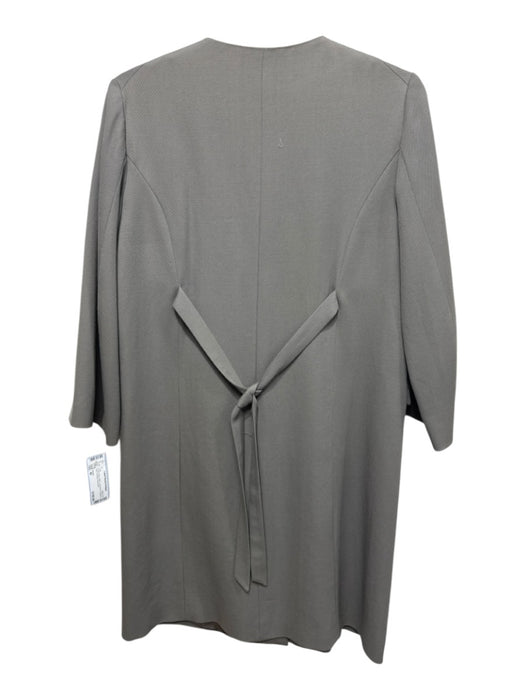 Hache Size 40 Green Gray Wool Long Sleeve Buttons Bow Pockets Coat Green Gray / 40
