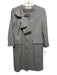 Hache Size 40 Green Gray Wool Long Sleeve Buttons Bow Pockets Coat Green Gray / 40