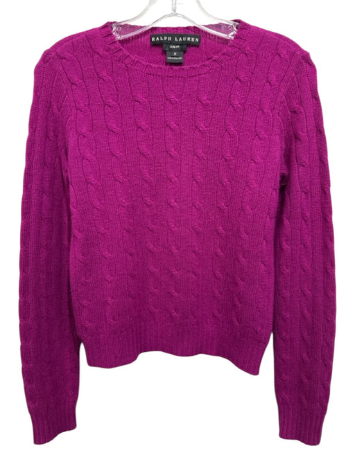 Ralph Lauren Size M Purple Cashmere Long Sleeve Slim Fit Knit Sweater Purple / M