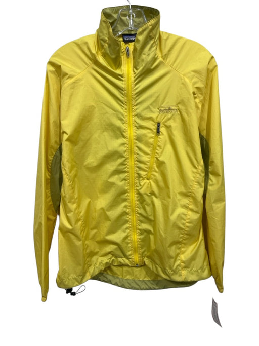 Patagonia Size S Yellow Polyester High Neck Zip Front Rain Windbreaker Jacket Yellow / S