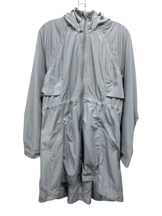 Athleta Size S Light Gray Polyester Zip Up Hood Rain jacket Coat Light Gray / S