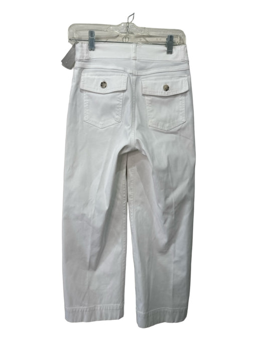 Spanx Size S White Cotton Blend Elastic Waist Straight Leg Pants White / S