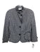 Akris Size 6 Navy & white Wool Blend Geometric Frayed Button Up Jacket Navy & white / 6