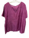 Lafayette 148 Size 16 Purple Linen Short Sleeve seam detail Woven Top Purple / 16