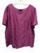 Lafayette 148 Size 16 Purple Linen Short Sleeve seam detail Woven Top Purple / 16