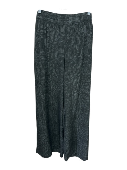Eileen Fisher Size XL Black & Gray Wicker Elastic Back Dotted Wide Leg Pants Black & Gray / XL