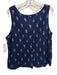 Eileen Fisher Size XL Mixed Blues Cotton Sleeveless Ikat Square Neck Top Mixed Blues / XL