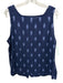 Eileen Fisher Size XL Mixed Blues Cotton Sleeveless Ikat Square Neck Top Mixed Blues / XL