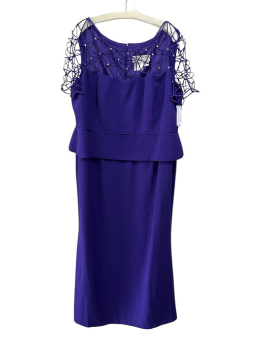 Daymor Couture Size 20 Purple Triacetate Blend Rhinestone Detail Web Gown Purple / 20