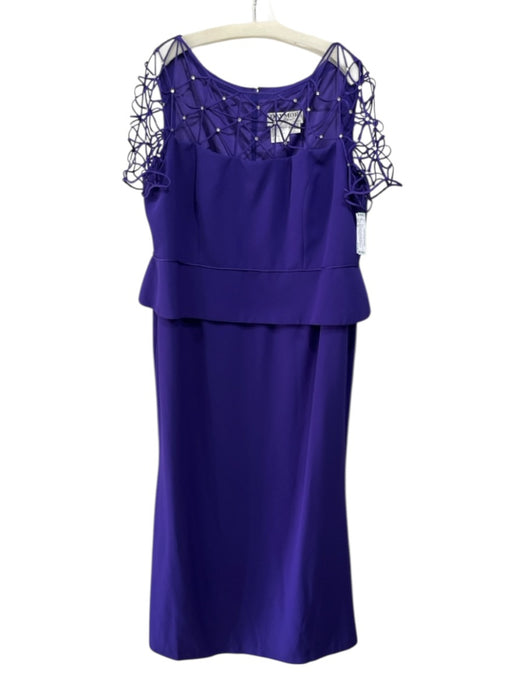 Daymor Couture Size 20 Purple Triacetate Blend Rhinestone Detail Web Gown Purple / 20