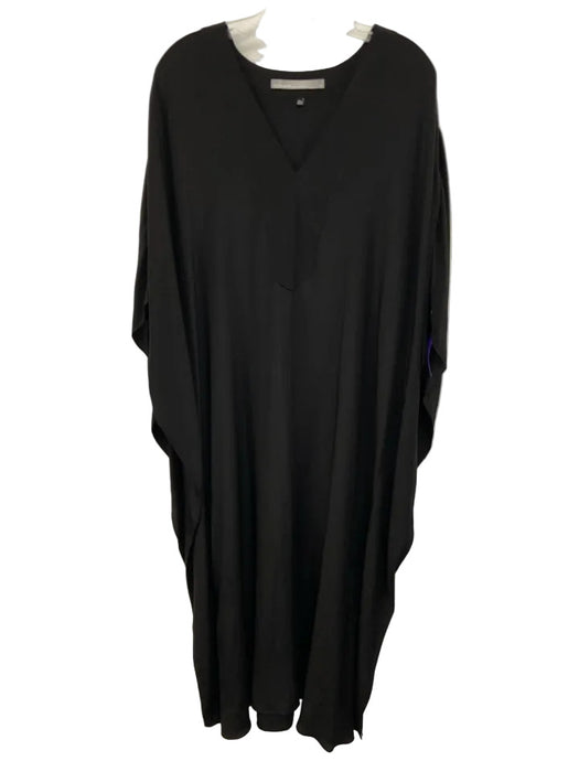 Ocean + Main Size XL Black Silk Batwing V Neck Midi Caftan Dress
