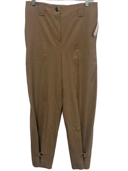 Ganni Size 36 Tan Brown Polyester Blend High Rise Pockets Wide Leg Pants