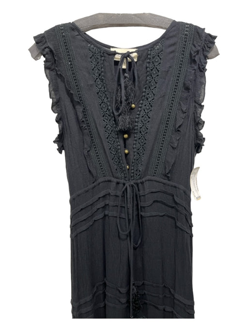 Cleobella Size XS Black Viscose Lace Detail Maxi Sleeveless Dress Black / XS