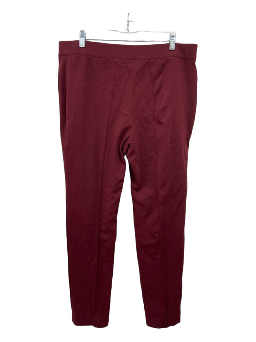 Akris Size 16 Burgundy Viscose Snap & Zipper Trouser Pants Burgundy / 16