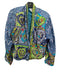 Sandy Starkman Size M Blue, Green, Multi Rayon Abstract Button Jacket Blue, Green, Multi / M
