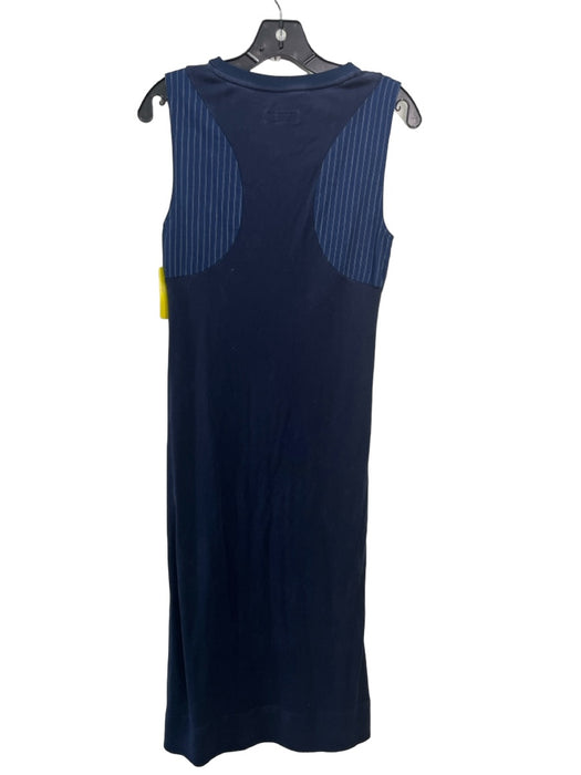 Rag & Bone Size S Navy Blue Cotton Pinstripe Sleeveless Midi Dress Navy Blue / S