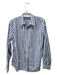 Foxcroft Size 12 Blue & White Cotton Button Down Long Sleeve Top Blue & White / 12