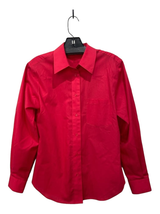 Foxcroft Size 10P Red Cotton Button Down Long Sleeve Top Red / 10P
