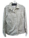 Foxcroft Size 10 Cream & Gray Cotton Button Down Long Sleeve Top Cream & Gray / 10