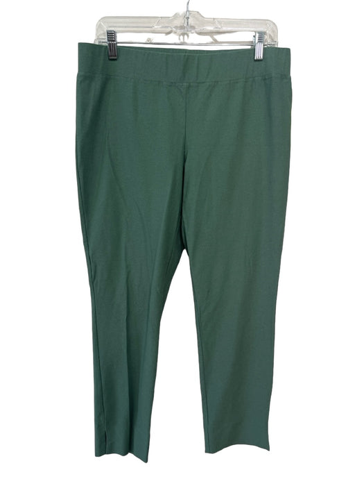Eileen Fisher Size M Green Viscose Knit Stretch Straight Pants Green / M