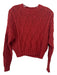 360 Sweater Size XS Red Orange Cotton Crew Neck Long Sleeve Cable Knit Sweater Red Orange / XS