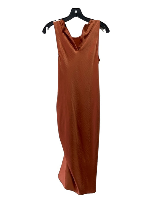 House of Harlow Size S Orange Polyester Ruched Sleeveless Midi Dress Orange / S