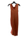 House of Harlow Size S Orange Polyester Ruched Sleeveless Midi Dress Orange / S