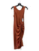 House of Harlow Size S Orange Polyester Ruched Sleeveless Midi Dress Orange / S