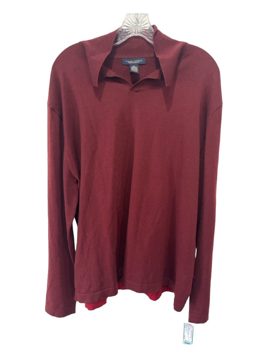 Banana Republic Size XL Burgundy Red Merino Wool Long Sleeve Collar Sweater Burgundy Red / XL