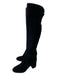 Franco Sarto Shoe Size 8.5 Black Suede Block Heel Over the Knee Side Zip Boots Black / 8.5