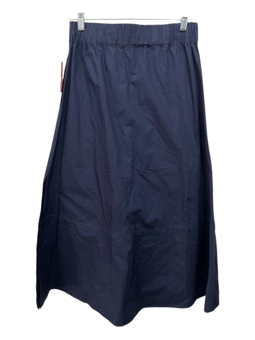 Goop G. Label Size 4 Navy Blue Cotton Elastic Waist Solid Pockets Maxi Skirt Navy Blue / 4