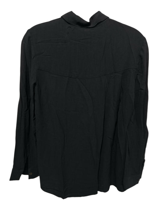 The Row Size XS Black Viscose Button Down Collar Long Sleeve Top Black / XS