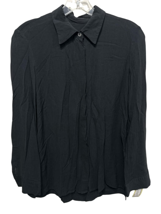 The Row Size XS Black Viscose Button Down Collar Long Sleeve Top Black / XS
